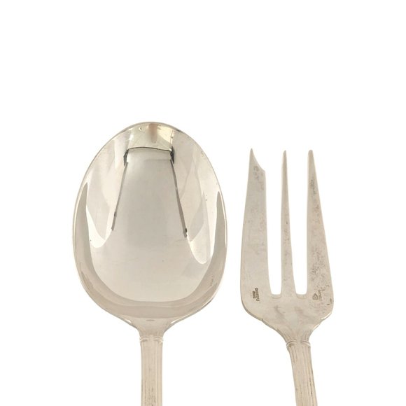 Christofle Sterling Silver Oceana Salad Serving Set Fork and Spoon (B) #12335 - Picture 3 of 12